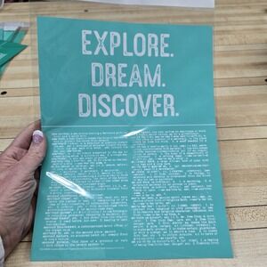 "Explore Dream Discover" Chalk Couture Transfer Stencil Sz B RETIRED 8.5x11" DIY